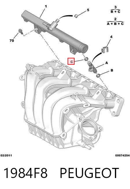 1984F8 Peugeot/Citroen Inyector de combustible