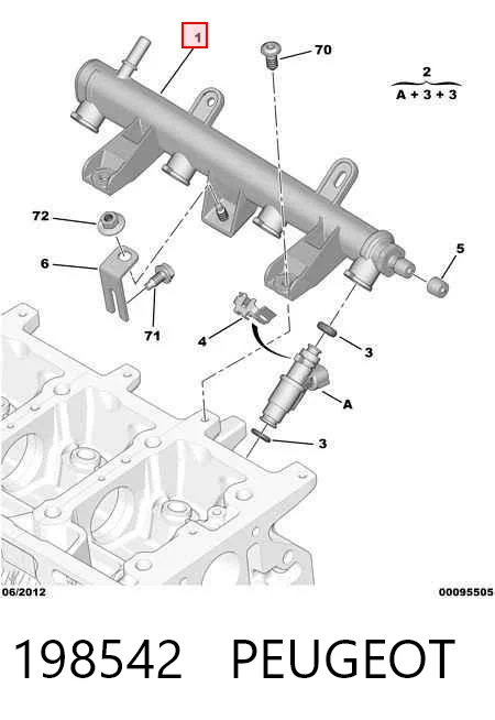 198542 Peugeot/Citroen Rampa de combustible
