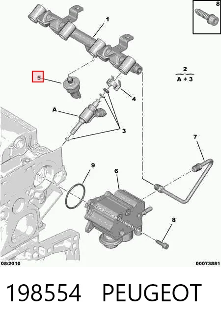 198554 Peugeot/Citroen Sensor de presión de combustible