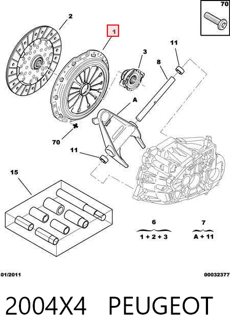  Plato de presión de embrague Peugeot 807 