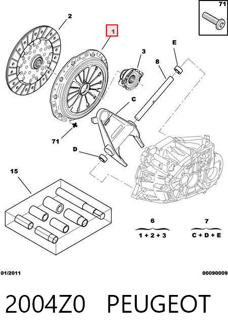 Plato de presión del embrague Peugeot 807 