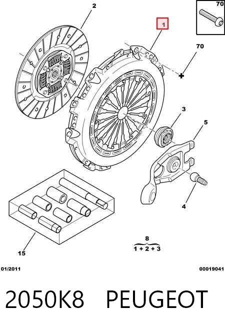 Kit de embrague 2050K8 PEUGEOT