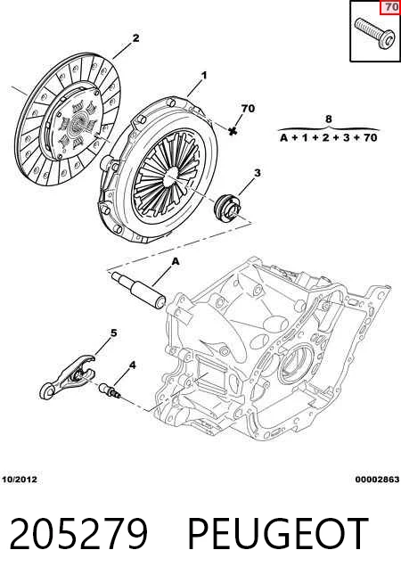 Kit de embrague 205279 PEUGEOT