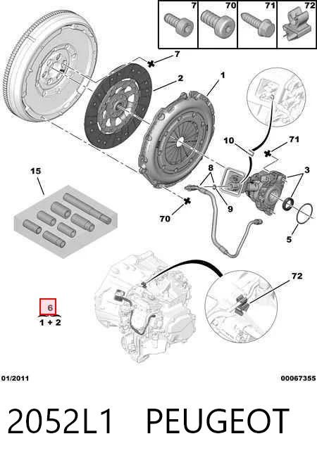 Kit de embrague 2052L1 PEUGEOT