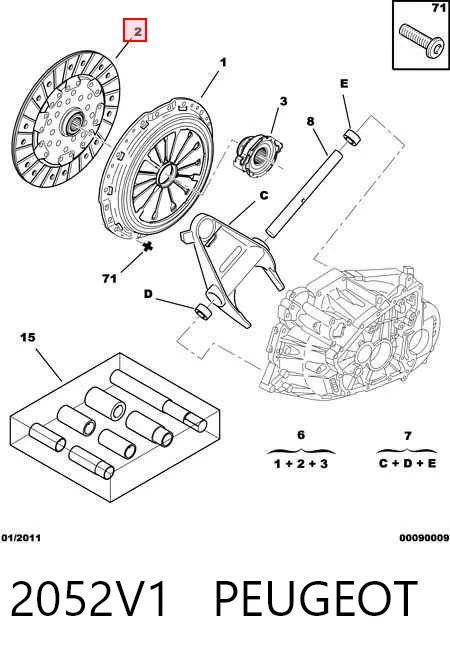 Kit de embrague 2052V1 PEUGEOT