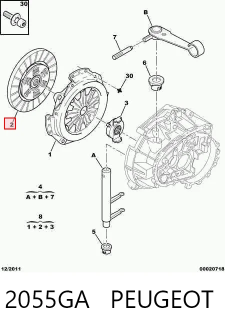 Disco de embrague 2055GA PEUGEOT