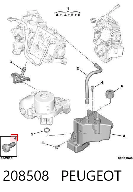 208508 Peugeot/Citroen Depósito del sistema hidráulico de la transmisión