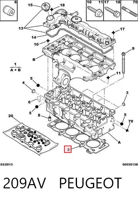 Junta de culata 209AV PEUGEOT