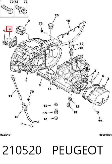 Guía del cojinete de desembrague 9627519980 Fiat/Alfa/Lancia