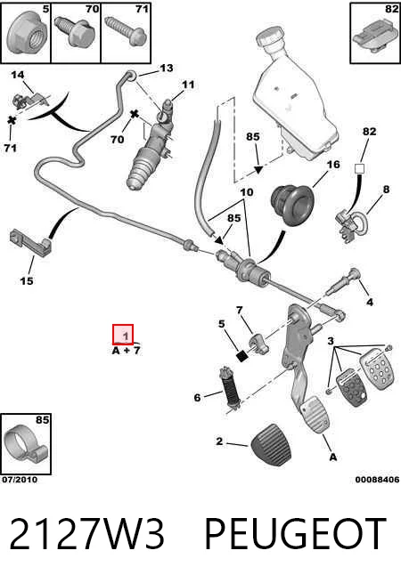Comprar Pedal de embrague Peugeot 207 WA, WC a bajo precio