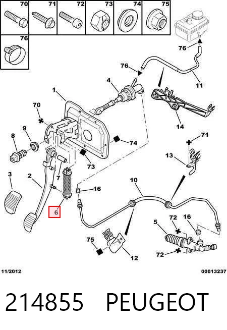 214855 Peugeot/Citroen Resorte del pedal de embrague