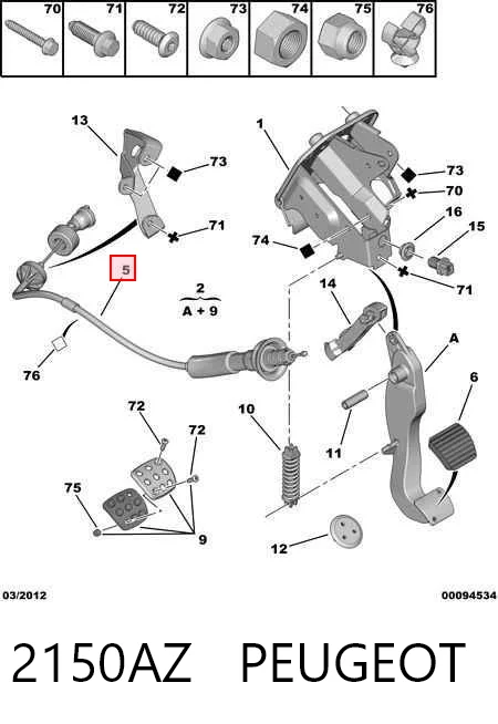 Cable embrague Peugeot 206  familiar comprar en España