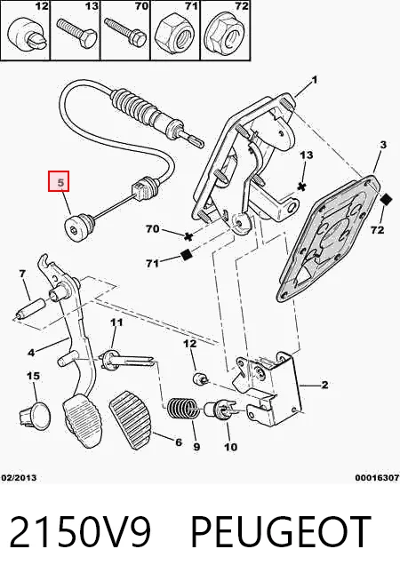 Cable de accionamiento del embrague Peugeot 306  (1993-2001)