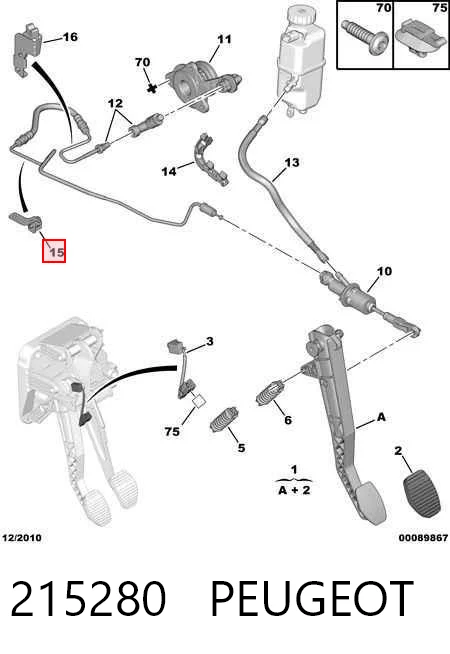 215280 Peugeot/Citroen Pinza de freno trasera derecha