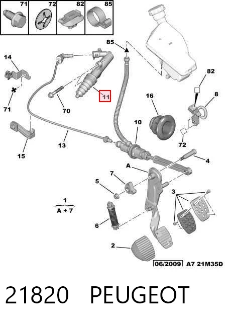 21820 Peugeot/Citroen Cilindro receptor de embrague