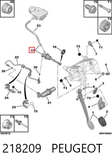 Cilindro maestro de clutch para Peugeot 607  9D, 9U