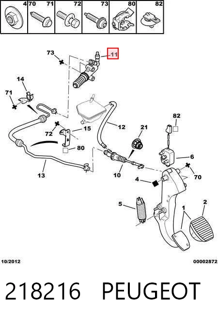 218216 Peugeot/Citroen Cilindro receptor de embrague