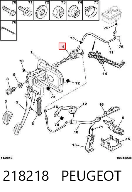 218218 Peugeot/Citroen Cilindro maestro de clutch
