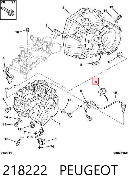 218222 Peugeot/Citroen Cilindro receptor de embrague