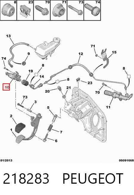 218283 Peugeot/Citroen Cilindro maestro de clutch