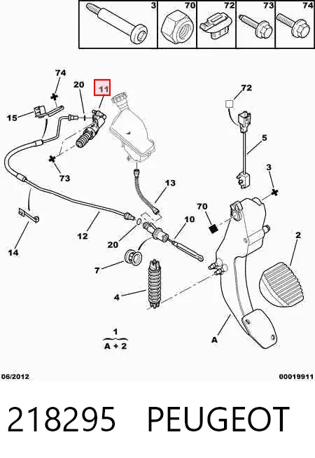 218295 Peugeot/Citroen Cilindro receptor de embrague