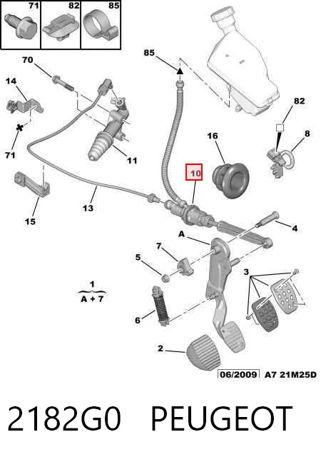2182G0 Peugeot/Citroen Cilindro maestro de clutch