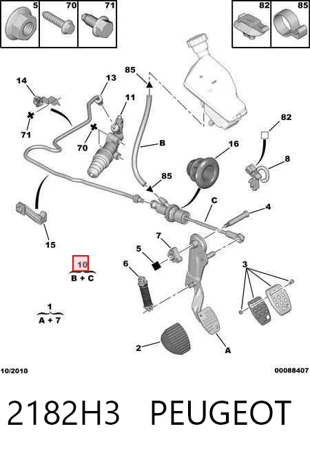 2182H3 Peugeot/Citroen Cilindro maestro de clutch