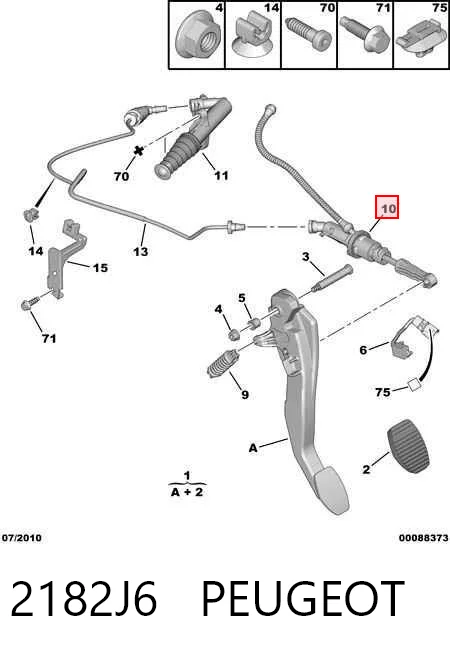 2182J6 Peugeot/Citroen Cilindro maestro de clutch