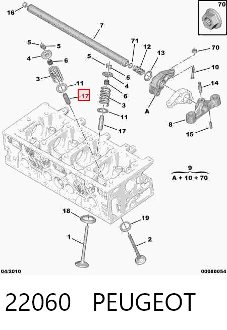 Guía de válvula de escape para Fiat Qubo  225