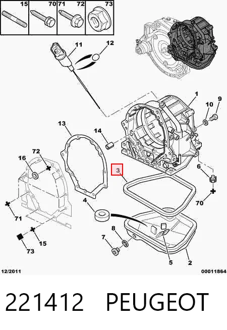 Junta del cárter de la transmisión automática/manual para Renault 21  (L48)
