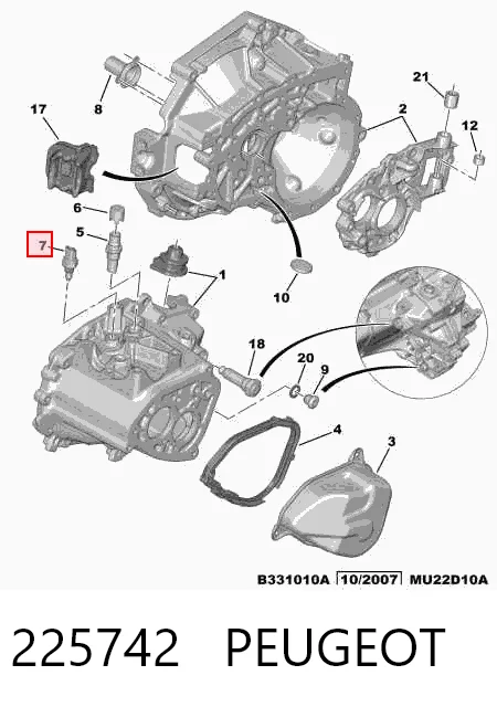 Interruptor de marcha atrás para Citroen C4 UD