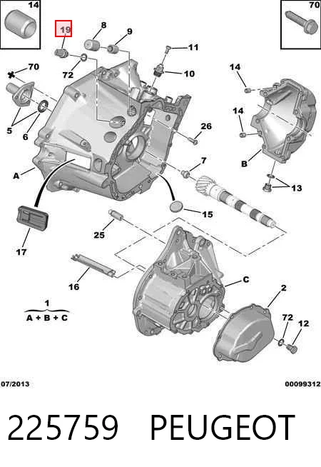 225759 Peugeot/Citroen Interruptor de marcha atras
