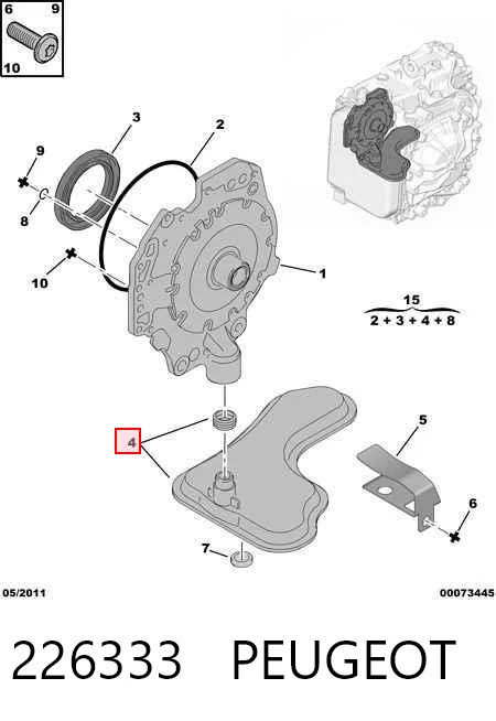 226333 Peugeot/Citroen Filtro hidráulico transmisión automática