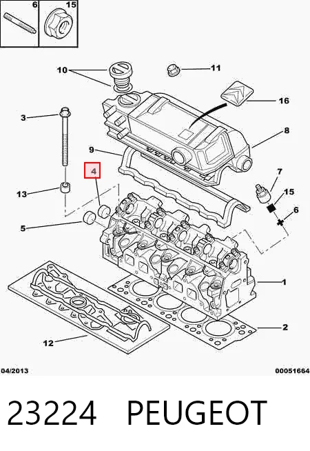 Tapa culata para Peugeot 405 4B