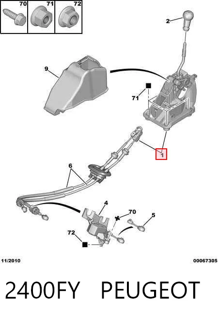 Palanca selectora cambio de marcha para Citroen C4 II B7