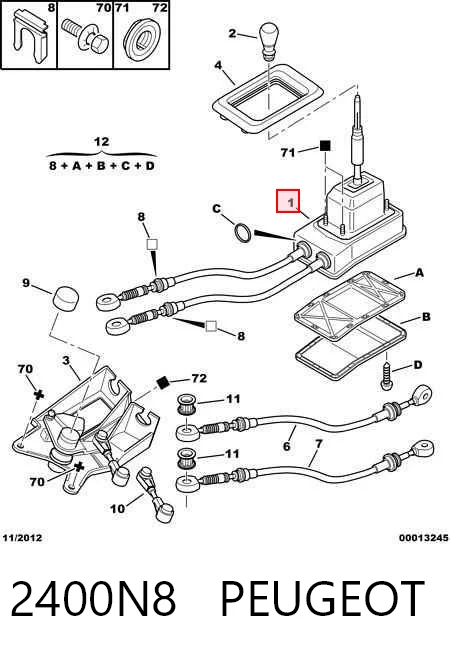 Palanca de cambios para Peugeot 406 8B
