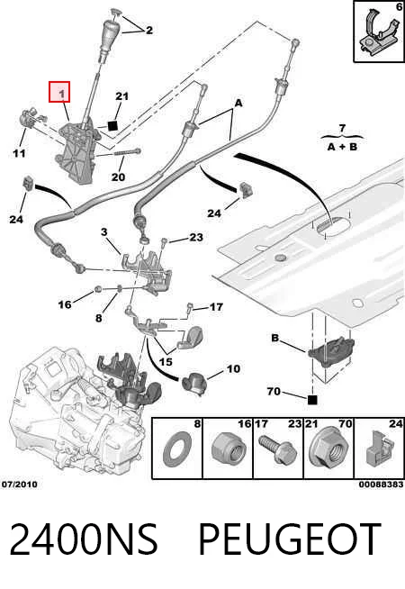 Mando de cambios para Citroen Nemo  