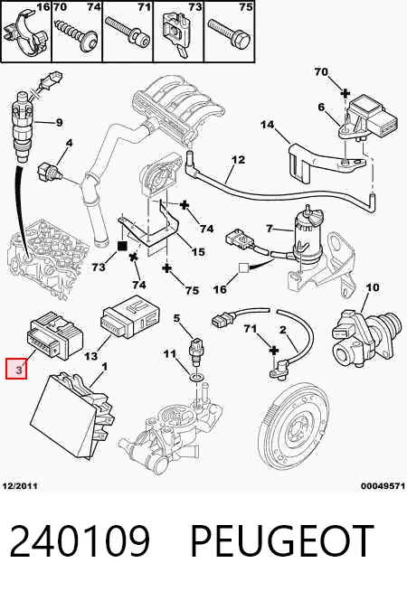 240109 Peugeot/Citroen Relé de bomba eléctrica de combustible