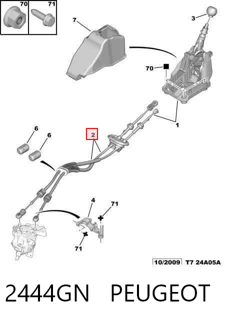 Cable de palanca de cambios para Citroen C4 II (B7)