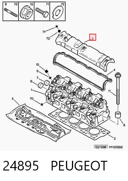 Tapa de balancines para Peugeot 405 15B