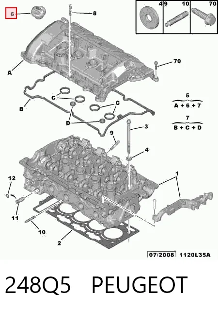 248Q5 Peugeot/Citroen Tapa de culata