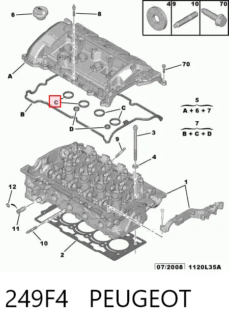 249F4 Peugeot/Citroen Junta de balancínes