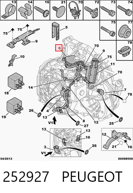 252927 Peugeot/Citroen Sensor de posiciones de la transmisión automática