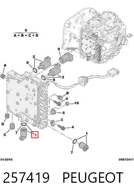 257419 Peugeot/Citroen Regulador de presión de aceite de la transmisión automática