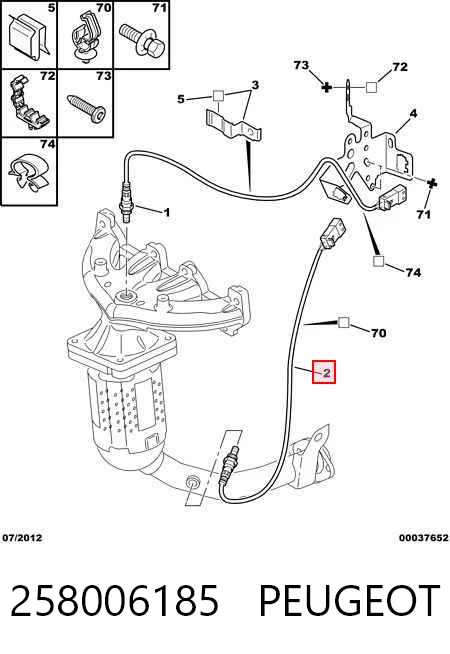 258006185 Peugeot/Citroen Sonda lambda de oxígeno posterior al catalizador