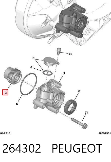 264302 Peugeot/Citroen Piñón impulsor del velocímetro