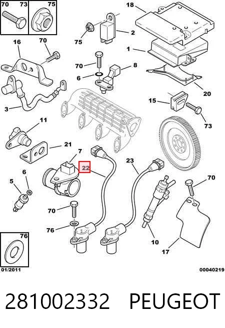 281002332 Peugeot/Citroen Sensor de posición del cigüeñal