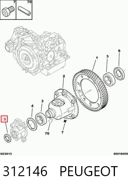 312146 Peugeot/Citroen Retén del semieje delantero derecho