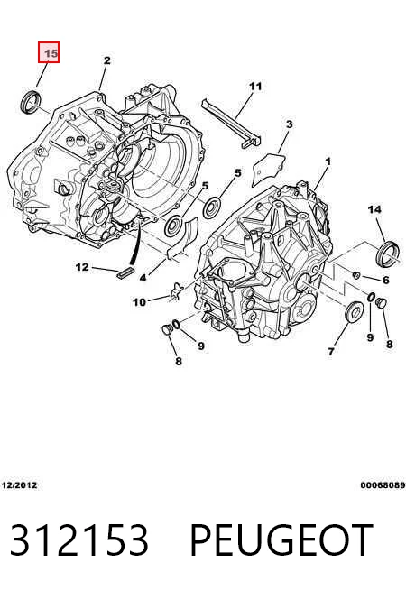 Retén de cigüeñal frontal T1195 Musashi