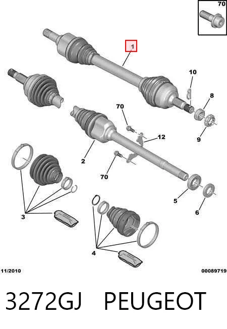 Junta homocinética exterior delantera Peugeot 607 desde 35,60 €